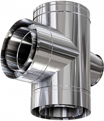 Трійник-ревізія термо 1 мм нерж/нерж Ф180/250 мм 87° Versia-Lux