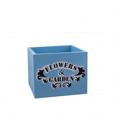 Кашпо дерев'яне Elsa Flowers & Garden Прованс 17x17 см квадратний блакитний (DL-19-11)