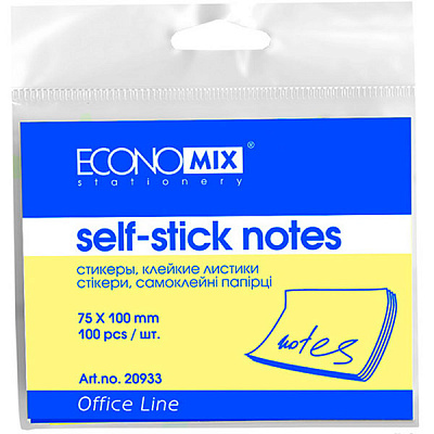Бумага для заметок E20933 75x100 мм с липким слоем 100 шт. Economix