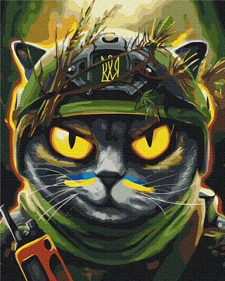 Картина за номерами Котик розвідник ©Маріанна Пащук PBS53311 40х50 см Brushme