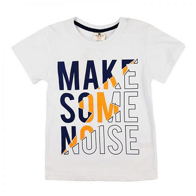 Футболка для мальчика AKKU Make Some р.140 белый 9064 
