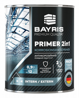 Ґрунтовка антикорозійна Bayris PRIMER 2 в 1 сірий мат 0,9кг