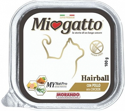 Корм Morando MioGatto Adult Hairball (выведение комочков шерсти) для длинношерстых кошек 100 г