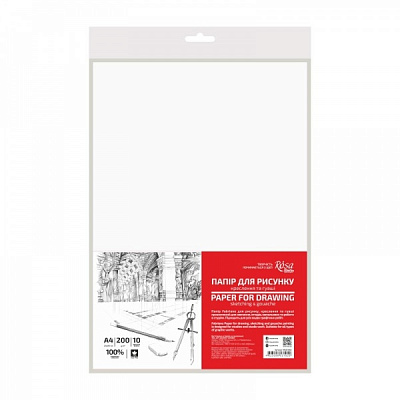 Бумага для черчения Rosa Studio мелкое зерно А4 (21х29,7 см) 10 лист.