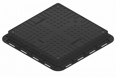 Люк каналізаційний Vodaland 700х700 мм пластиковий Easy 700х700 DN560 квадратний легкий з замком чорний