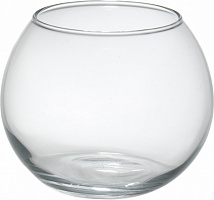 Ваза стеклянная шар Ветреница 16 см прозрачная 