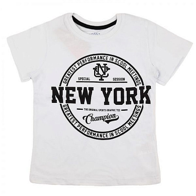Футболка для хлопчика AKKU New York р.134 білий 9164