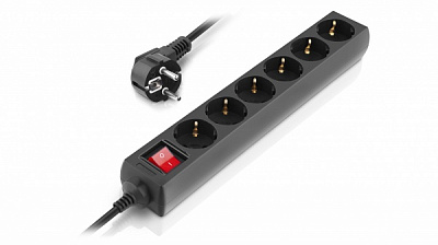 Фільтр-подовжувач Real-el RS-6 Protect M із заземленням 6 гн. чорний 1,8 м