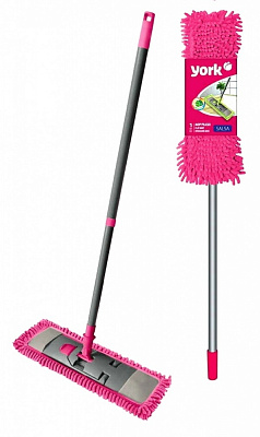Швабра-полотер для пола York SALSA с телескопической ручкой 78-136 см 43 см малиновый