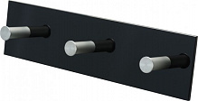 Вешалка настенная черная 3 алюминиевые крючки L-3 GB (W)