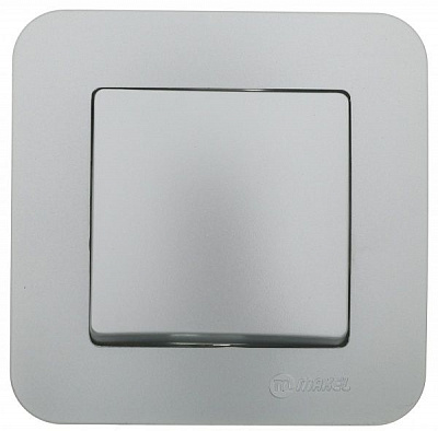Вимикач одноклавішний Makel Lillium Natural без підсвітки 10 А 250В сріблястий