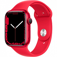 Смарт-часы Apple Watch Series 7 GPS 45mm (PRODUCT) red AluminiumCasewith(PRODUCT)REDSportBand (MKN93UL/A)