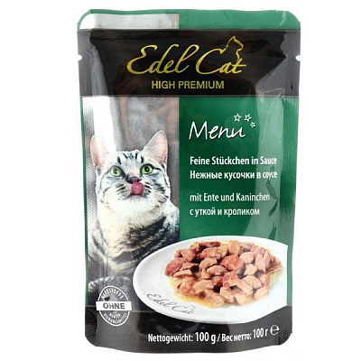 Корм Edel Cat з качкою та кроликом у соусі 100 г