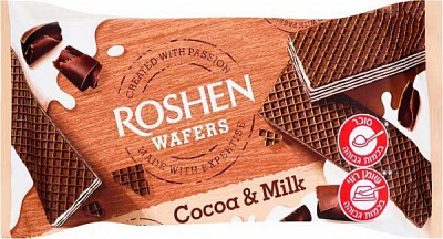 Вафлі Roshen Какао-молоко Wafers 216 г 4823077632112