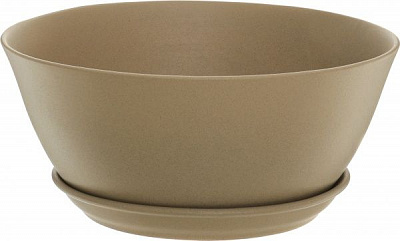 Горщик керамічний Оріана-Запоріжкераміка Бонсайниця нова крихта круглий 5,5л капучино