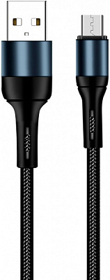 Кабель ColorWay USB - MicroUSB (nylon) 2.4 А 1 м чорний (CW-CBUM045-BK)