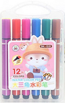 Набор фломастеров трехгранные 12 цветов