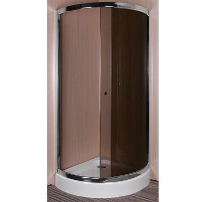 Душова кабіна Korra К-601 900x900x1985 профіль хром, скло чайне