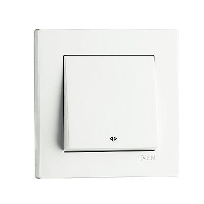 Выключатель реверсивный одноклавишный EXEN Karell без подсветки белый 290-000102-214