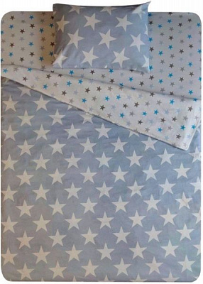 Комплект постельного белья Звезды голубые 2,0 белый с голубым UP! (Underprice) 