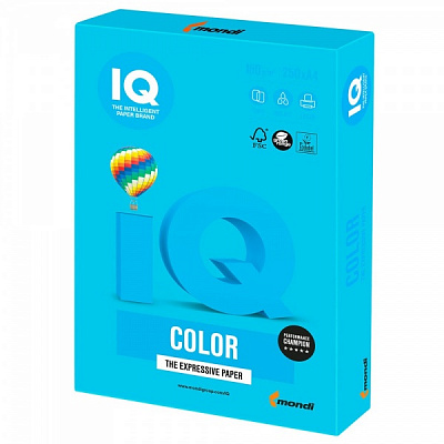 Папір офісний кольоровий IQ A4 160 г/м синій 250 аркушів