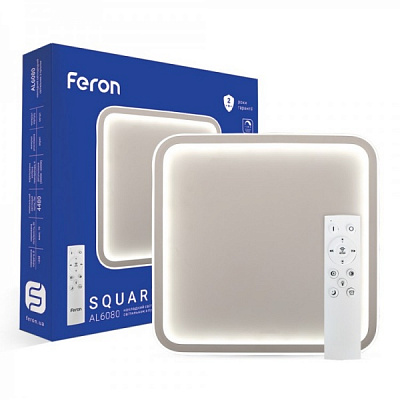 Светильник потолочный Feron AL6080 70W SQUARE белый матовый 3000-4500-6000 К 