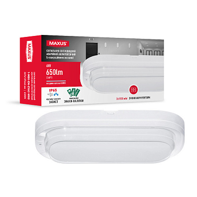 Светильник административный LED Maxus 6 Вт 6500 IP65 1-MBH-EM-EVAC-WHO