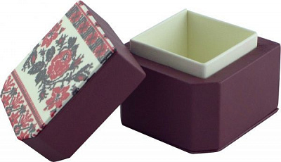 Шкатулка для украшений Эрос бордо/белый 60х60х50