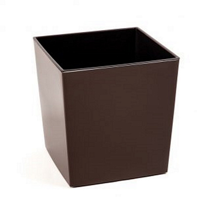 Горшок пластиковый Ламела Юка 400 квадратный 6,6 л мокко 