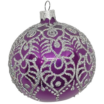 Куля новорічна 80 мм синій 9613-1