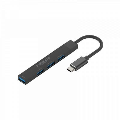 USB-хаб Promate USB-С LiteHub-4 3xUSB 2.0 + USB 3.0 (litehub-4.black)