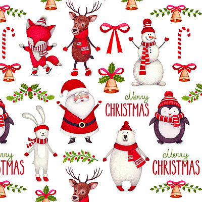 Салфетки столовые Silken Рождественское настроение 33х33 см 12 шт.