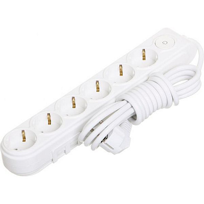 Удлинитель Makel с защитными шторками с заземлением 6 гн. белый 3 м N6310043 