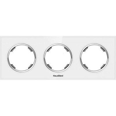 Рамка трехместная HausMark Bela универсальная белое стекло SNG-FRG.RD20G3-WH