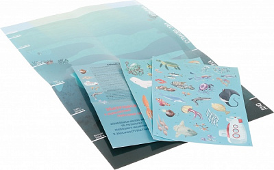 Гра настільна Умняшка з багаторазовими наліпками Підводний світ КП-008