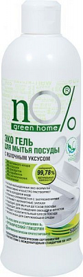 Гель для ручного мытья посуды nO% green home с натуральным яблочным уксусом 0,5л