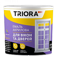 Емаль Triora для вікон та дверей акрилова біла напівглянець 0,75л