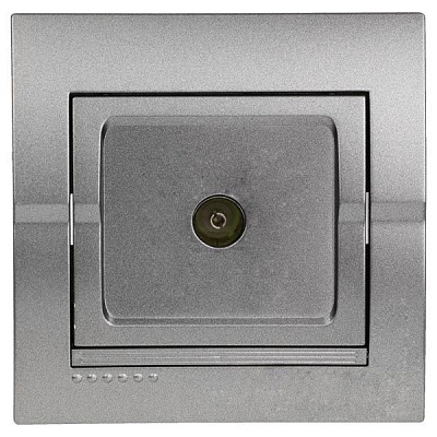 Розетка TV прохідна Lezard Deriy темно-сірий металік 702-2929-129