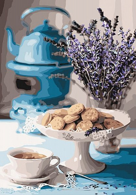 Картина по номерам Лавандовое чаепитие Идейка 