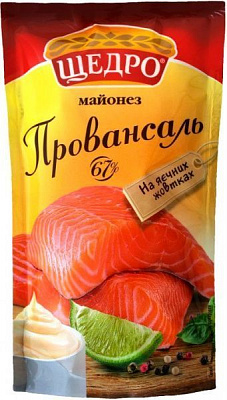 Майонез ТМ ЩЕДРО Провансаль 67% д/п 4823097405550 350 г