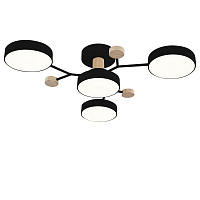 Люстра світлодіодна Victoria Lighting з пультом 75 Вт чорний/дерево Hindi/PL4 black