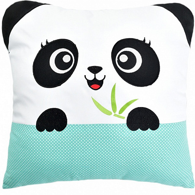 Подушка игрушка Панда 45x45 см мятный IDEIA 