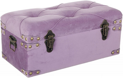 Сундук-пуф Велюр лавандовый 50х25х23 см 