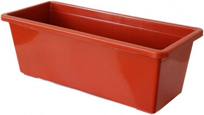 Горшок пластиковый для балкона прямоугольный 11,5л терракотовый 
