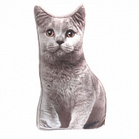 Декоративний виріб Подушка-обіймашка Кіт Британець 23x43 см сірий Анна 