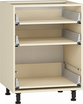 Тумба нижняя Грейд с 3 тандембоксами ТОП 600x820x522 мм ваниль 