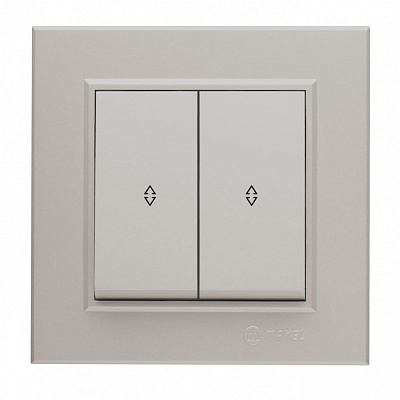 Вимикач прохідний двоклавішний Makel Karea без підсвітки перлина 56100026