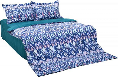 Комплект постільної білизни Ornaments 2,0 синій із бірюзовий
