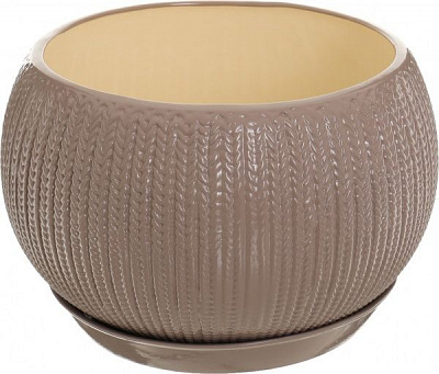 Горшок керамический Ориана-Запорожкерамика Шар Коса глянец круглый 13л аметист 