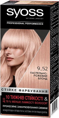 Краска для волос Syoss SalonPlex 9.52 пастельно-розовый блонд